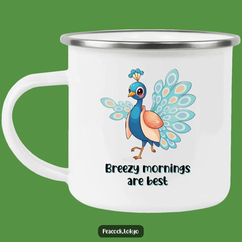Funny Charming Peacock Kimono Camping Mug - Elegant Humorous Outdoor Gear