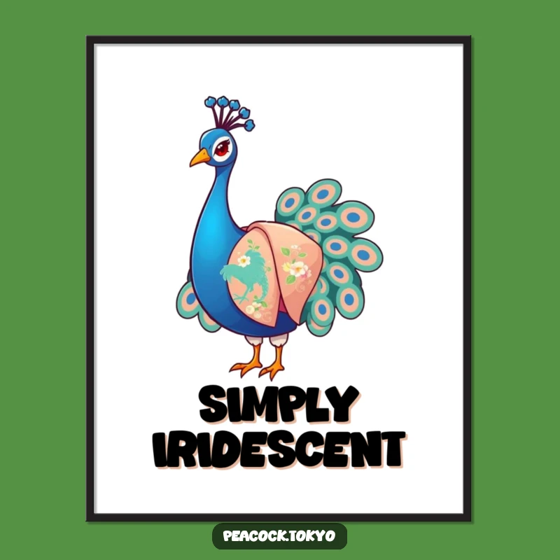 Funny Peacock Kimono Digital Art: Instant Humorous Decor for Your Space