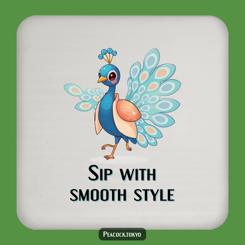 Funny Charming Peacock Kimono Coasters - Elegant Humorous Table Protection