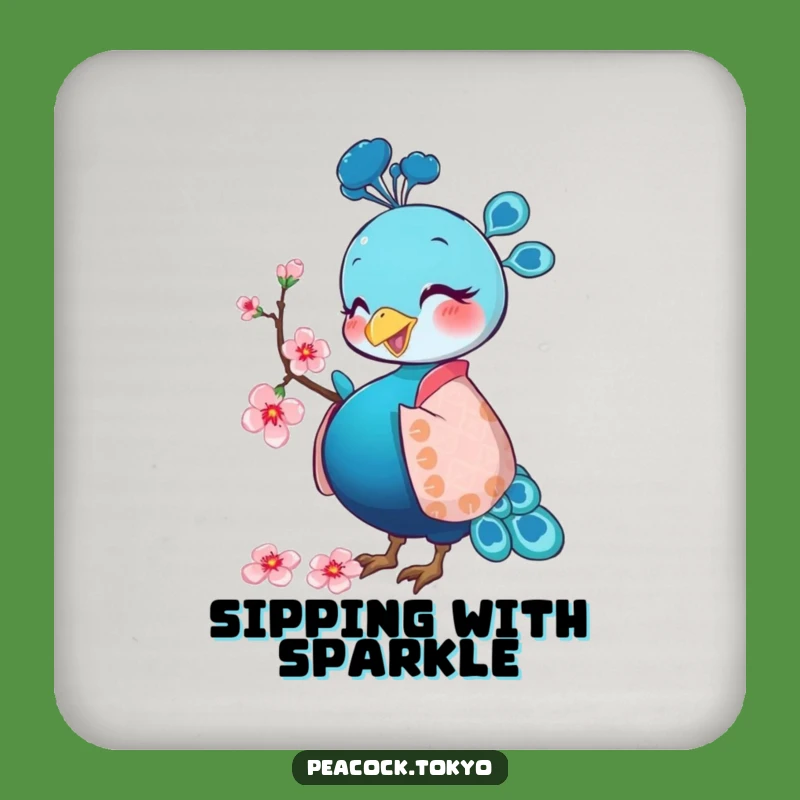 Funny Peacock Kimono Coaster Set - Humorous Table Protection Gift