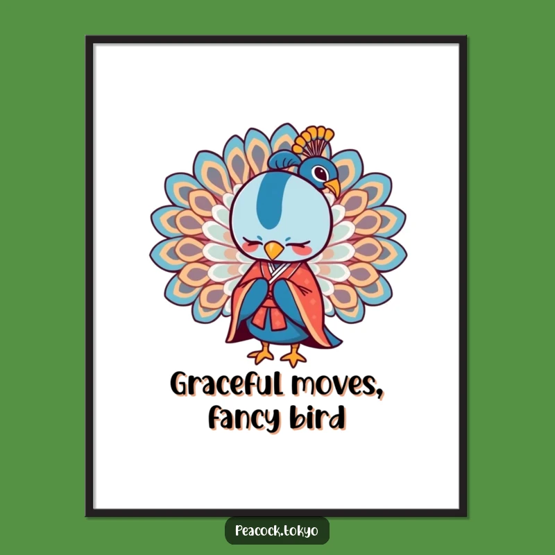 Free Printable Wall Art: Formal Peacock Kimono Bow for Elegant, Sophisticated Decor