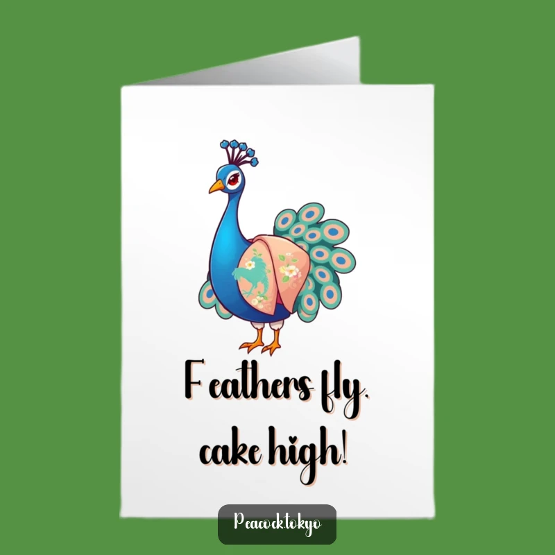 Free Printable Funny Birthday Card: Elegant Peacock Kimono - Downloadable Laughs!