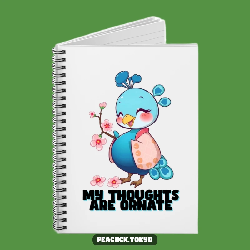 Funny Peacock Kimono Notebook - Humorous Journal for Creative Ideas